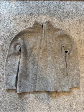 Bloomingdale's Men's Zip-Neck Sweater in Light Gray